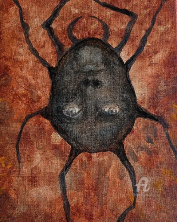 Картина под названием "Spidermother" - Coco Sanne Hassink, Подлинное произведение искусства, Масло
