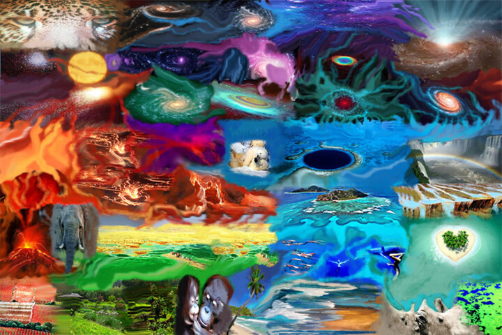 Arte digital titulada "La symphonie planét…" por Coco Sicart, Obra de arte original, Trabajo Digital 2D