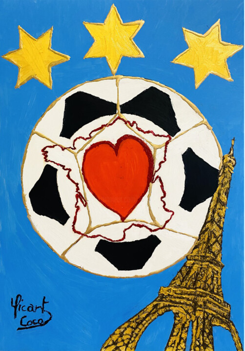 Картина под названием "Douce France envole…" - Coco Sicart, Подлинное произведение искусства, Масло