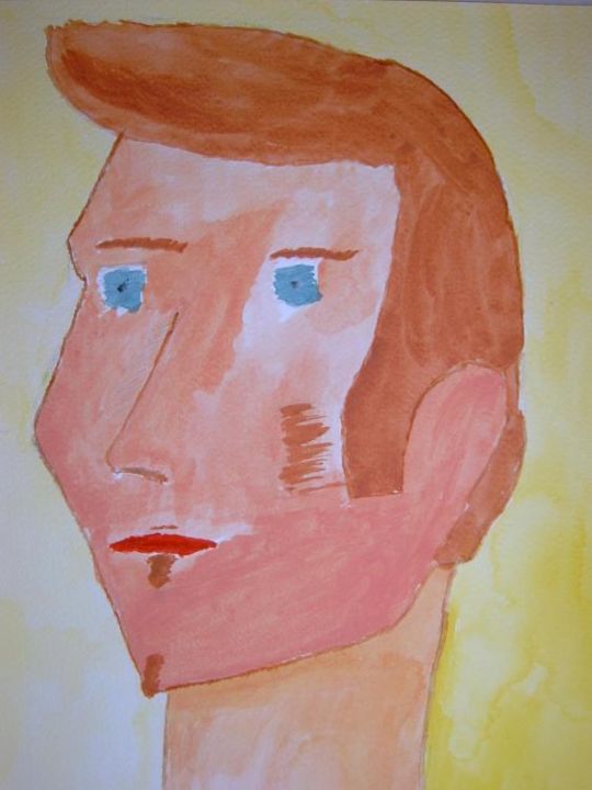 Peinture intitulée "homme roux" par Caroline D., Œuvre d'art originale