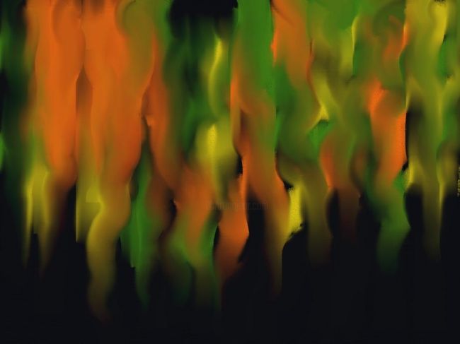 Arte digitale intitolato "Greeen Fire" da Connie M., Opera d'arte originale, Pittura digitale