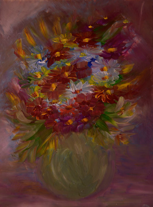 Painting titled "L'AMOUR de NUIT." by Radu Rascanu, Original Art, Oil
