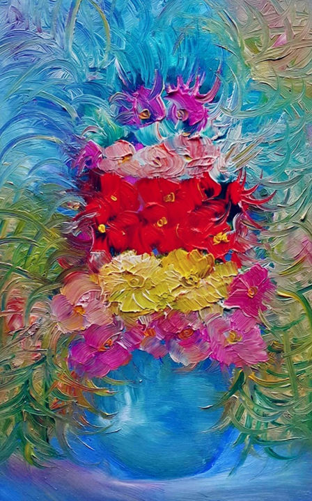 Painting titled "A la mémoire de l'i…" by Radu Rascanu, Original Art, Oil