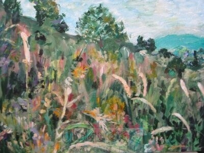 Pintura intitulada "Field Of Grain Stal…" por Cohen, Obras de arte originais, Óleo