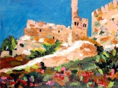 Peinture intitulée "David's Citadel, Je…" par Cohen, Œuvre d'art originale, Huile