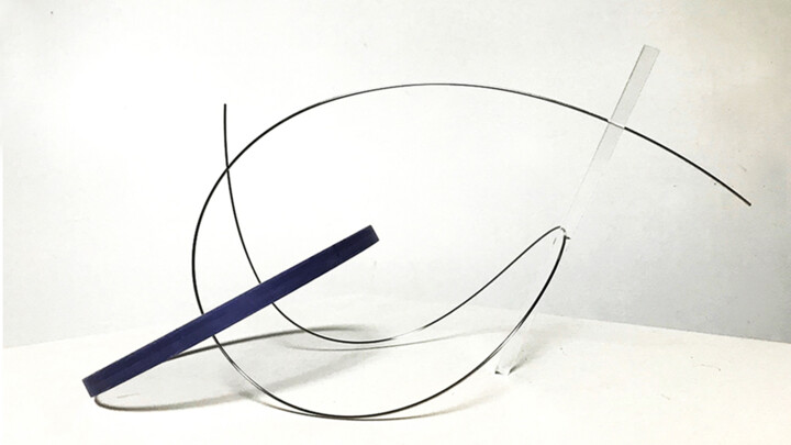 「STR D n°22.01」というタイトルの彫刻 Colette Billaudによって, オリジナルのアートワーク, ステンレス鋼