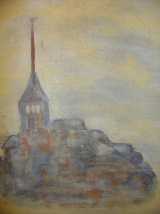 Peinture intitulée "Le Mont Saint-Michel" par Colette Jotterand-Vetter, Œuvre d'art originale, Acrylique