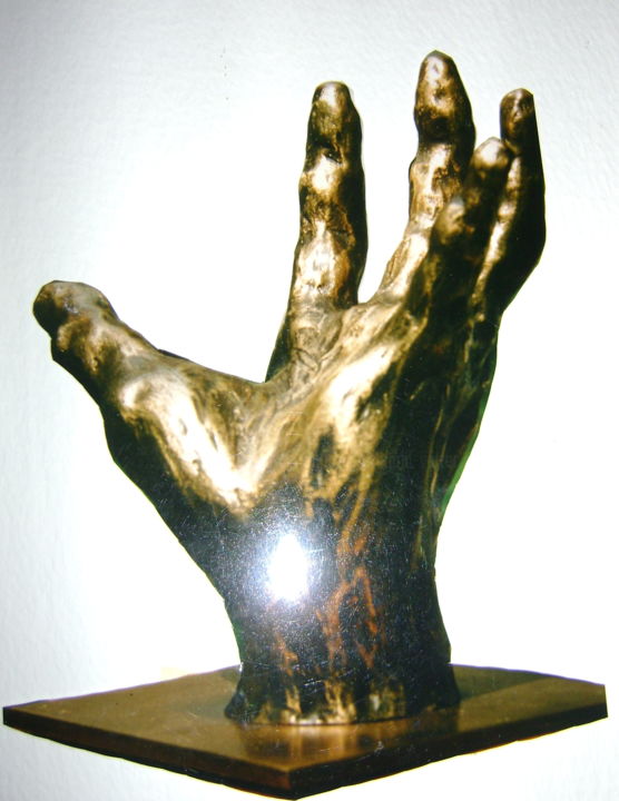 Sculpture intitulée "Main de Barbara" par Colette Jotterand-Vetter, Œuvre d'art originale, Bronze