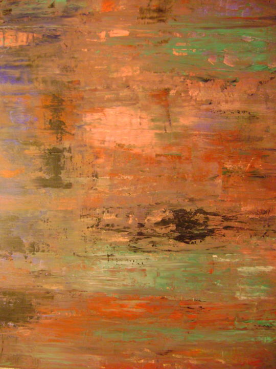 Schilderij getiteld "coucher du soleil" door Colette Jotterand-Vetter, Origineel Kunstwerk, Acryl