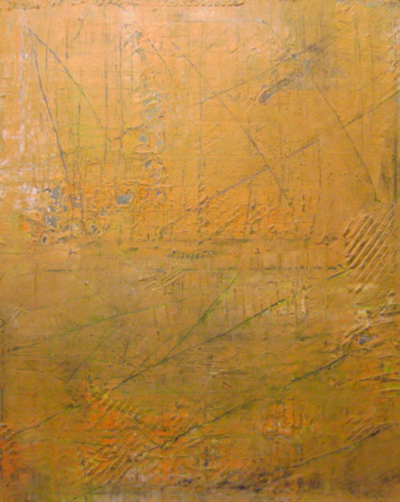 Pintura titulada "abstrait orange" por Colette Jotterand-Vetter, Obra de arte original, Acrílico