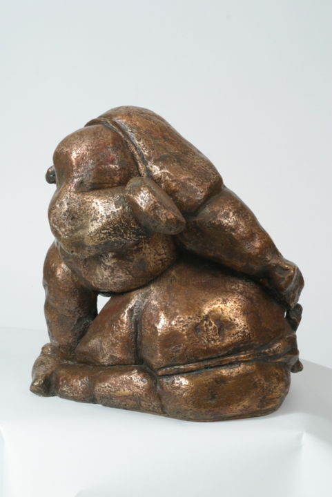 Escultura titulada "Sumos au combat" por Colette Jotterand-Vetter, Obra de arte original