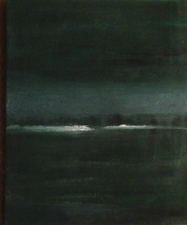Картина под названием "Reflet de la nuit" - Colette Jotterand-Vetter, Подлинное произведение искусства, Акрил