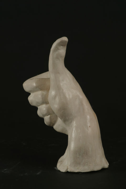 Sculpture intitulée "pouce levé" par Colette Jotterand-Vetter, Œuvre d'art originale, Terre cuite