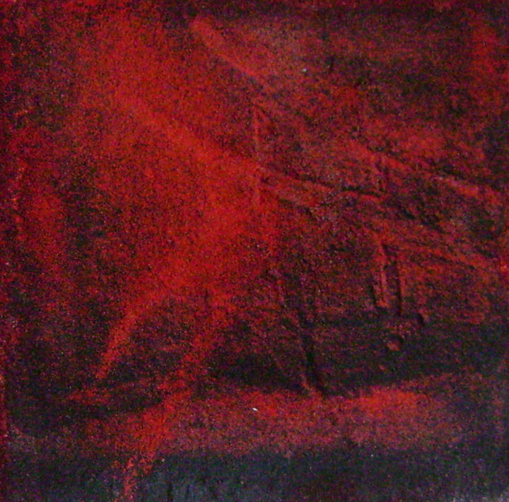 Peinture intitulée "abstrait rouge et n…" par Colette Jotterand-Vetter, Œuvre d'art originale, Acrylique