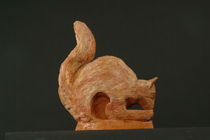 Sculpture intitulée "l'écureuil" par Colette Jotterand-Vetter, Œuvre d'art originale,