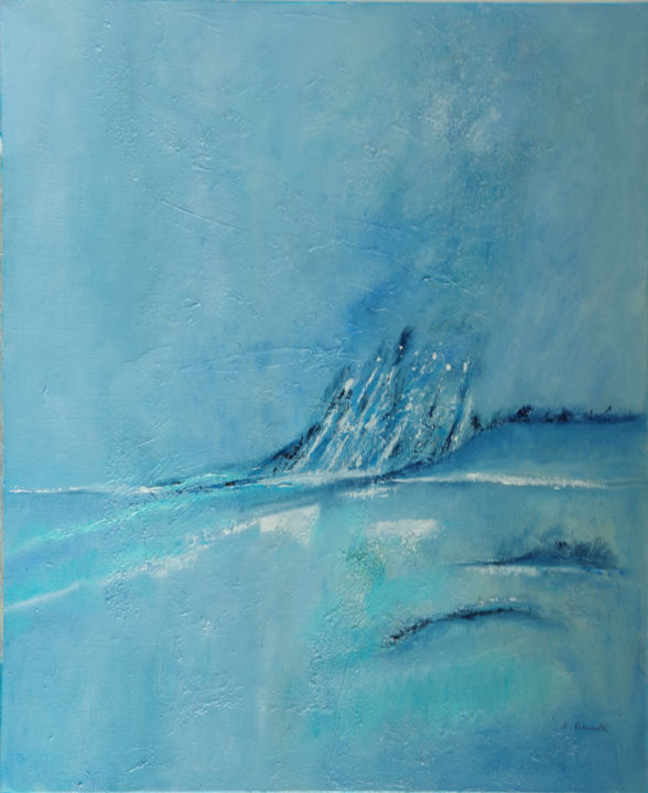 Painting titled "OCEAN-2" by Colette Pisanelli, Original Artwork, Oil