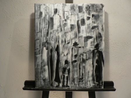 Painting titled "Mur des lamentations" by Colette Terranova, Original Artwork, Oil