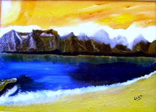 Painting titled "LAC  SAUVAGE" by Colette Rhode, Original Artwork