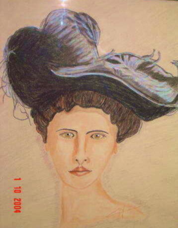 Pittura intitolato "Femme de 1800" da Colette Rhode, Opera d'arte originale