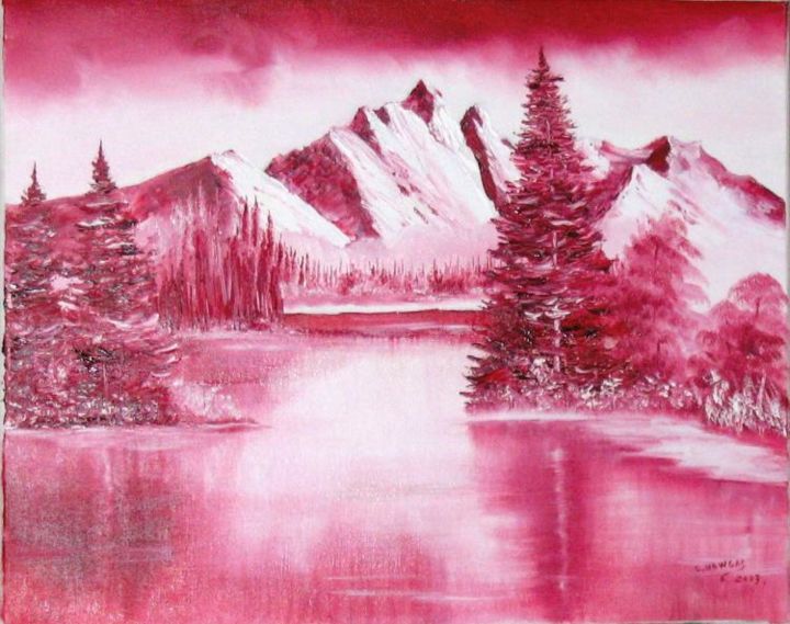 Painting titled "MONOCHROME ROUGE" by Colette Newgas, Original Artwork