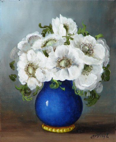Peinture intitulée "Petit Bouquet Blanc" par Coletteprivat, Œuvre d'art originale