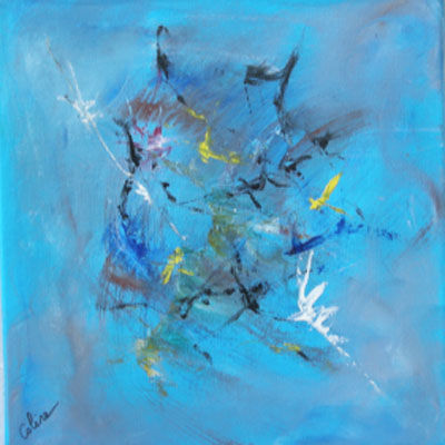 Painting titled "BLUE ATTITUDE" by Coline, Original Artwork