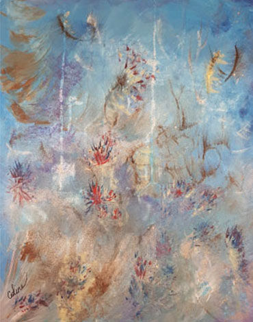 Peinture intitulée "Floral" par Coline, Œuvre d'art originale, Acrylique