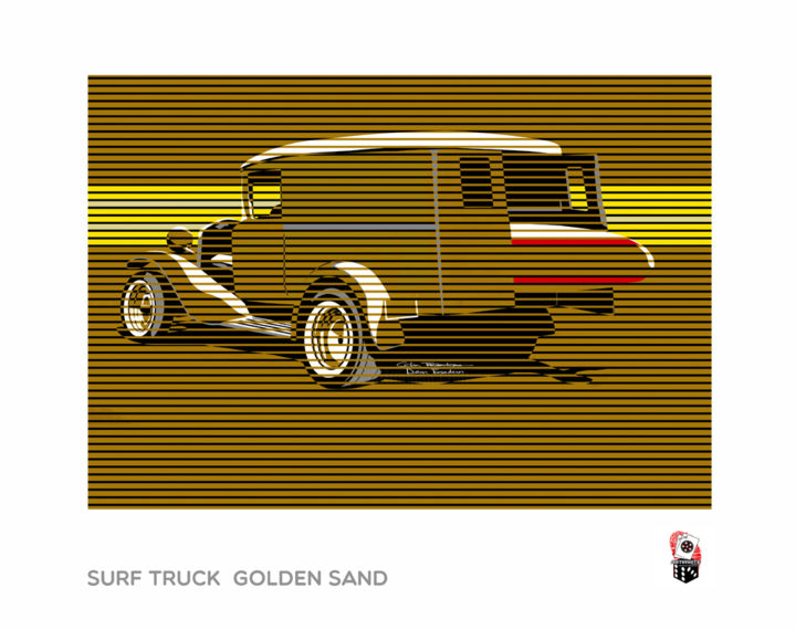 「SURF TRUK GOLDEN SA…」というタイトルのデジタルアーツ Colin Tresadernによって, オリジナルのアートワーク, デジタル絵画