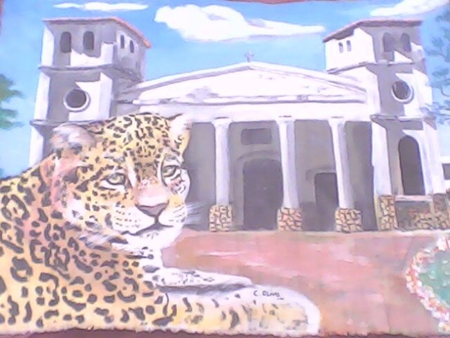 Painting titled "GUARDIAN DEL TEMPLO" by C.Oliva, Original Artwork