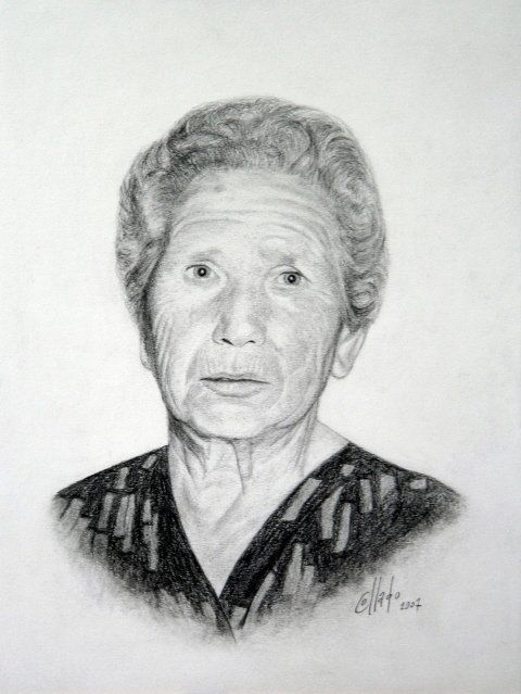 Drawing titled "Mamá Dora" by Collado, Original Artwork, Other