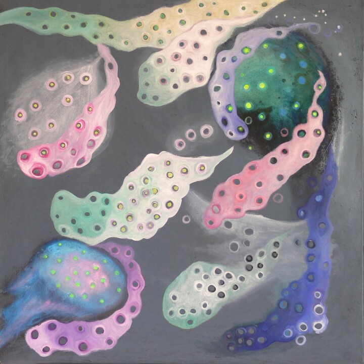 Картина под названием "Into the Depths" - Collay Anne, Подлинное произведение искусства, Масло