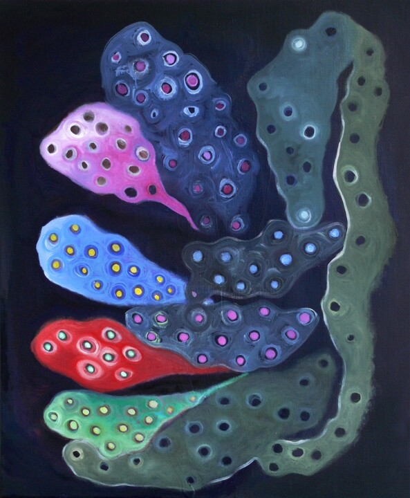 Painting titled "Photosynthèse7" by Collay Anne, Original Artwork, Oil