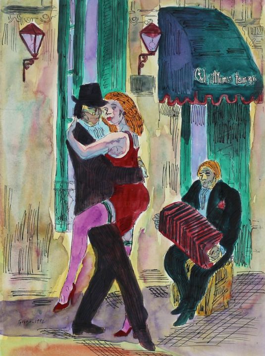 Pintura intitulada ""Ultimo tango"" por Collection Tango, Obras de arte originais, Tinta