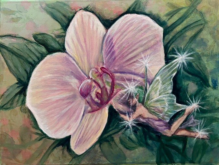 Painting titled "Orchid Lover" by Colleen Pattrick, Original Artwork, Acrylic