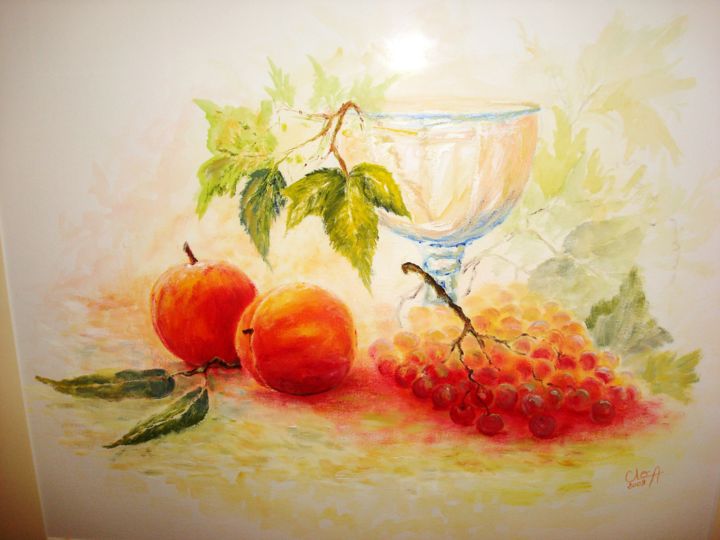 Painting titled "Coupe d'automne" by Cloa, Original Artwork, Oil Mounted on Wood Panel