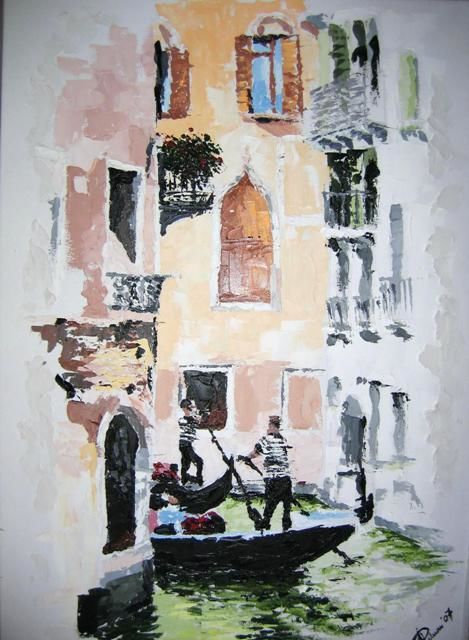 Painting titled "calle veneziana" by Paluan, Original Artwork