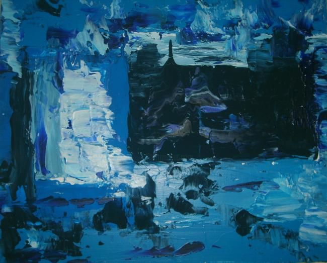 Peinture intitulée "bleu nuit" par Michel Arnodo, Œuvre d'art originale