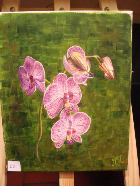 Painting titled "orchidee" by Maryse Faure Taylor, Original Artwork