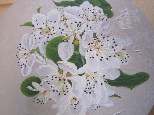 Картина под названием "flores de peral" - María Montal Riba, Подлинное произведение искусства, Масло