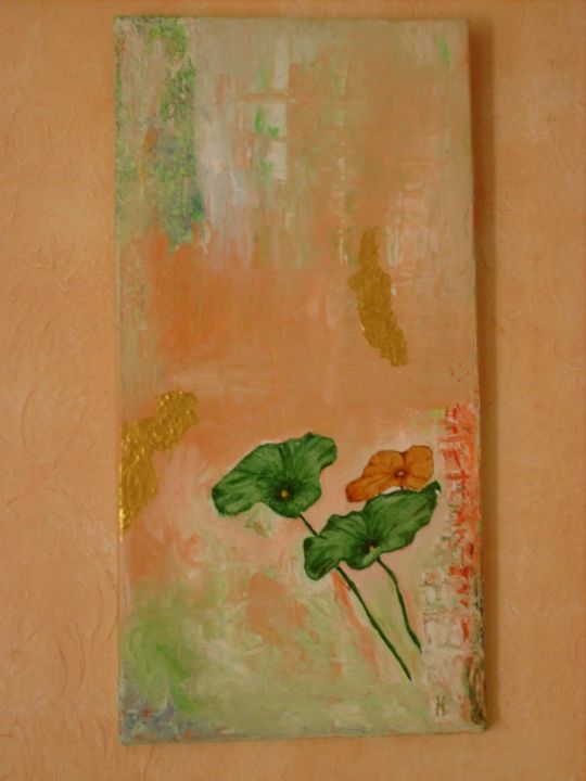 Pittura intitolato "fleurs stylisées" da Marie Varache, Opera d'arte originale, Olio