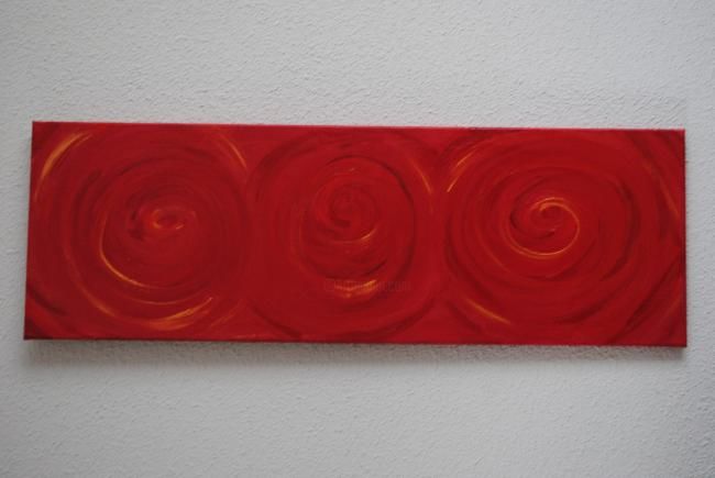 Schilderij getiteld "colorsmove rouge6" door Ibe Ibe, Origineel Kunstwerk