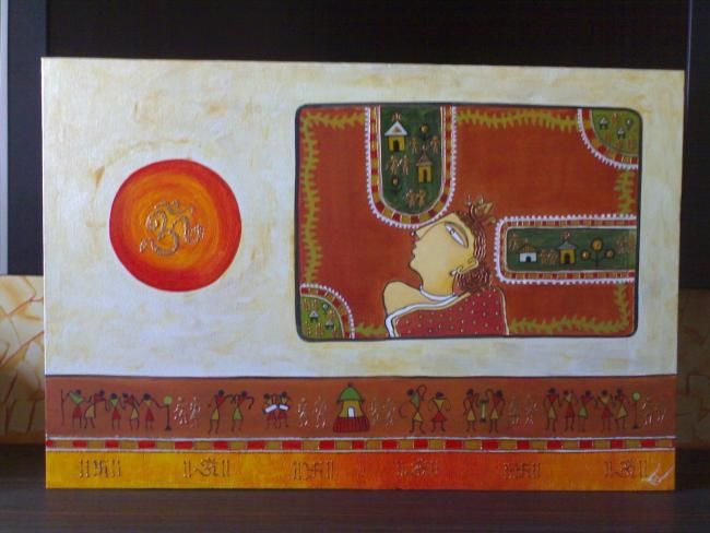 Pintura titulada "Traditional" por Renu, Obra de arte original, Oleo
