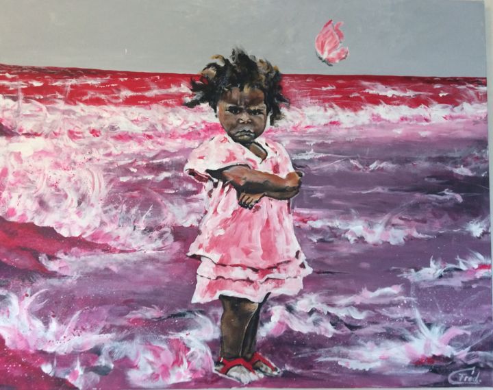 Painting titled "Lampedusa" by Frédérick Comerro, Original Artwork, Acrylic