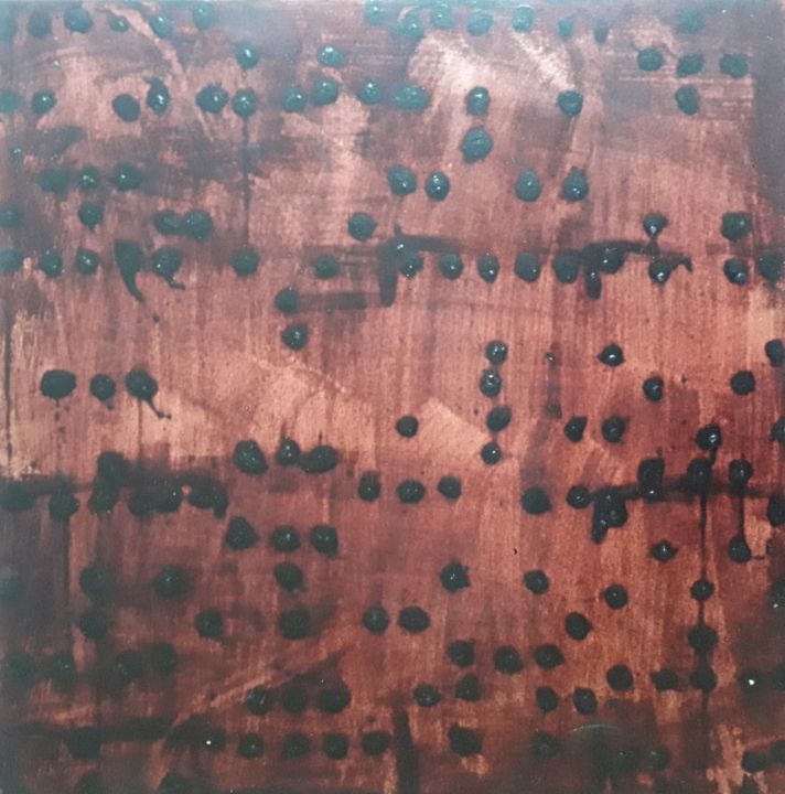 Malerei mit dem Titel "Der Code" von Conan Eibling, Original-Kunstwerk, Pigmente
