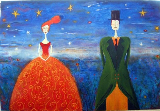 Pintura titulada "la pareja" por Maricruz Molina, Obra de arte original