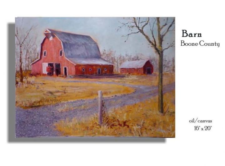 Картина под названием "Barn,Boone County" - Berry Connell, Подлинное произведение искусства,