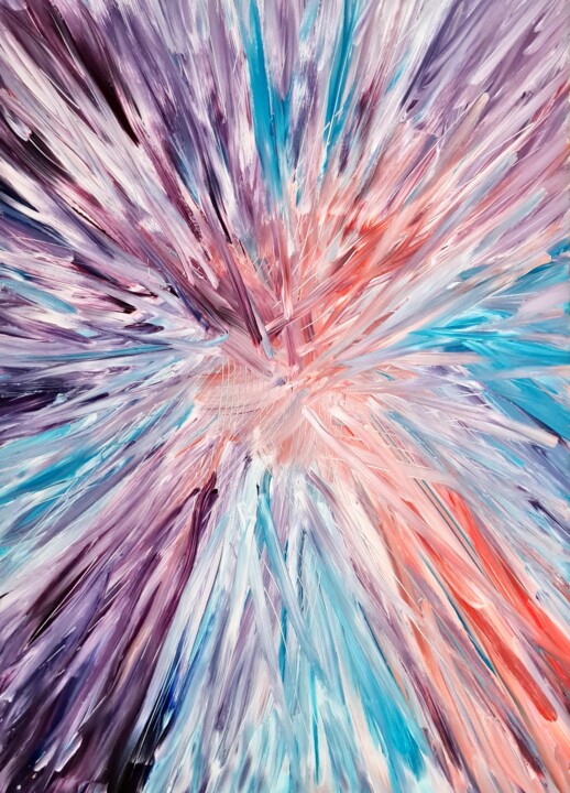 Painting titled "colour burst" by Connie Whelan, Original Artwork, Acrylic