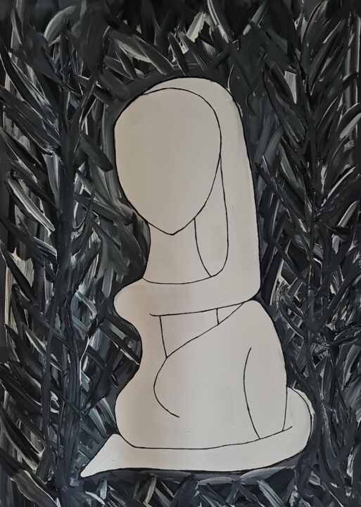 Pintura intitulada "Abstract lady" por Connie Whelan, Obras de arte originais, Acrílico