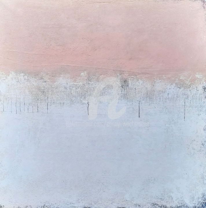Painting titled "rosa altrosa weiß B…" by Conny Wachsmann, Original Art, Acrylic Mounted on Stretcher frame