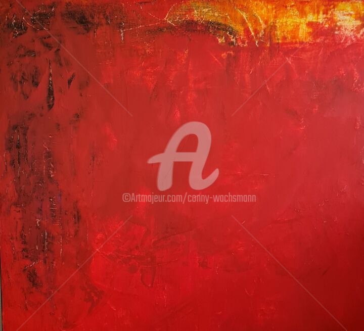 Pittura intitolato "rotes großes Bild" da Conny Wachsmann, Opera d'arte originale, Acrilico